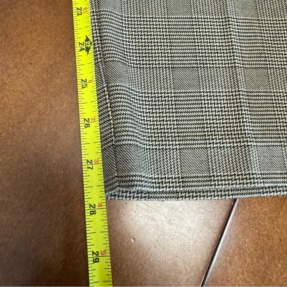 J. Jill Woven Black/Wheat Houndstooth Pull-on Tie Waist Ankle Pants Stretch Sz S